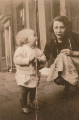 Gertrude Oxley (nee Morris) (born 1906), wife of George Edwin Oxley, with her daughter, Brenda Oxley (born 1934) (later Brenda Jackson), Hoyle Street