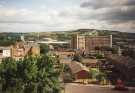 Panoramic view over Upperthorpe showing (left) the Zest Healthy Living Centre (including Upperthorpe Library and Upperthorpe swimming baths), (centre) Kelvin Flats, Infirmary Road and (back) Sheffield Ski Village