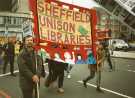 Sheffield Libraries Unison members on a protest march in London 