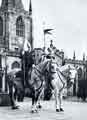 View: y13749 South Yorkshire Police: Police Constable Hodgson on Sultan and Police Constable Bowen on Baron outside Sheffield Cathedral on Civic Sunday