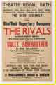 View: y13760 Playbill for The Rivals performed by the Sheffield Repertory Company at the Theatre Royal, Bath