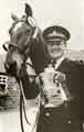 View: y13901 South Yorkshire Police: Police Constable Hunt with 'Grenadier', winners of the 'British United Cup', September 1988