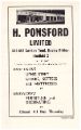 View: y14183 Advertisement for H. Ponsford Ltd., furniture dealers, Nos. 581 - 601 London Road, Heeley Bridge