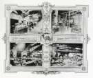 Charles Cammell and Co. Ltd., Cyclops Works, Savile Street. Smiths' shops, West Forge (top left), blowing engines for Bessemer cupolas, West Forge (top right), fish plate punching and straightening machines, West Forge (bottom left) 