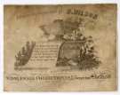 Card issued by Henry Wilson, confectioner, No. 45 West Bar for distribution with funeral biscuits