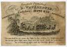 Card issued by R. Waterhouse, wholesale confectioner, West Bar, Sheffield for distribution with funeral biscuits