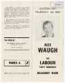 Election leaflet of Alex Waugh, Labour party candidate in the municipal elections for the Beauchief ward