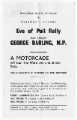 Election leaflet for an eve of poll rally and motorcade at Wisewood School in support of Labour Party candidates in the municipal elections for the Nethershire ward