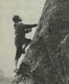 David Browley, Deputy Director, Sheffield City Libraries climbing at the Eskdale Outward Bound School, [Holmrook, Cumbria]