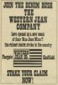 Advertisement for Western Jean Company, No. 57 Fargate