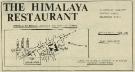 Advertisement for The Himalaya Restaurant, No.13 Convent Walk (off Glossop Road)