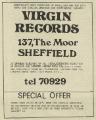 Advertisement for Virgin Records, No. 137 The Moor