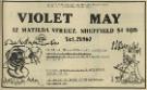 Advertisement for Violet May, record shop, No. 12 Matilda Street